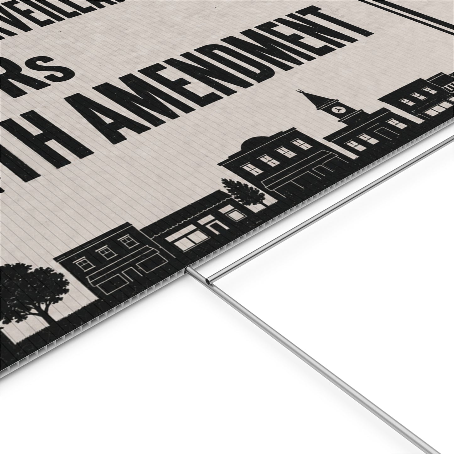 No Mass Surveillance Yard Sign 24x18 | Anti ALPR Camera Vintage Small Town Print | 4th Amendment Lawn Sign w Stake