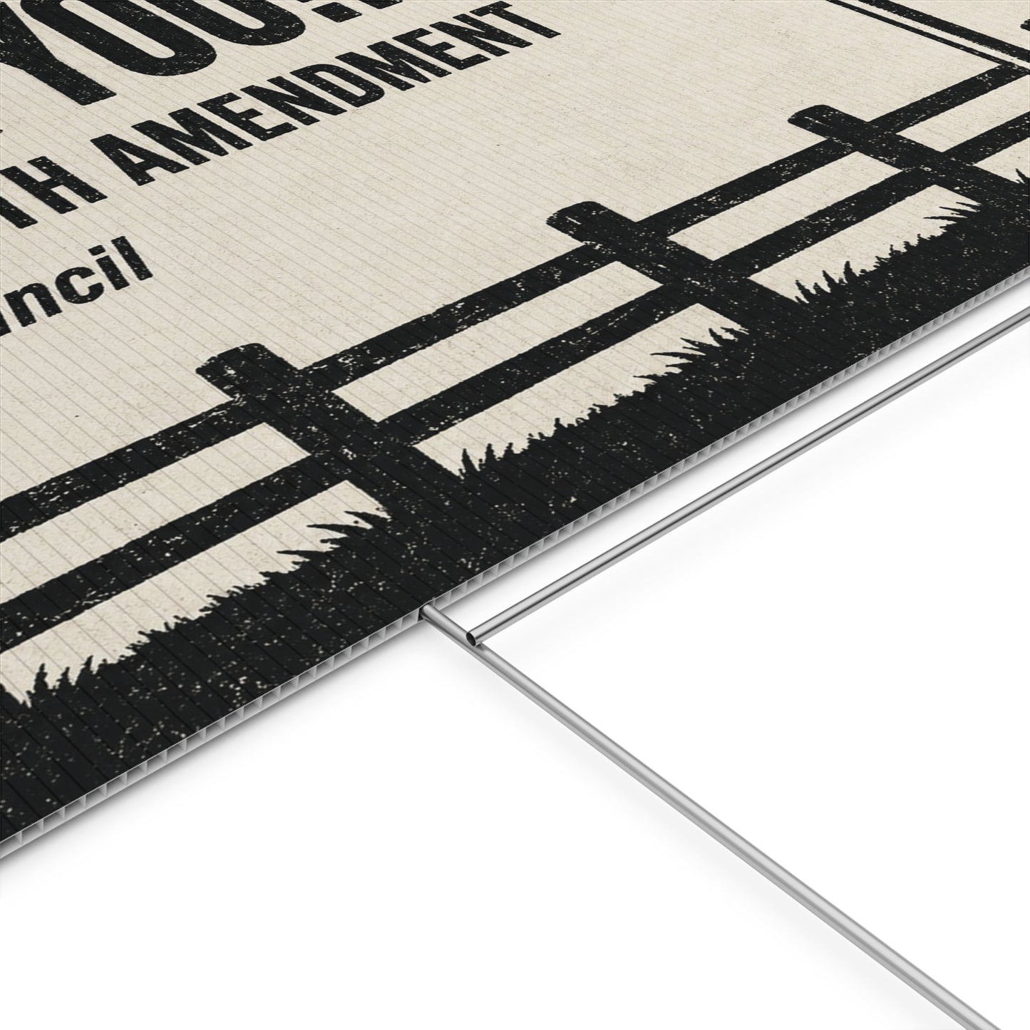Anti Flock Camera Yard Sign 24x18 | FLOCK YOU and the 4th Amendment | Vintage Ranch Fence Anti ALPR Protest Sign w Stake