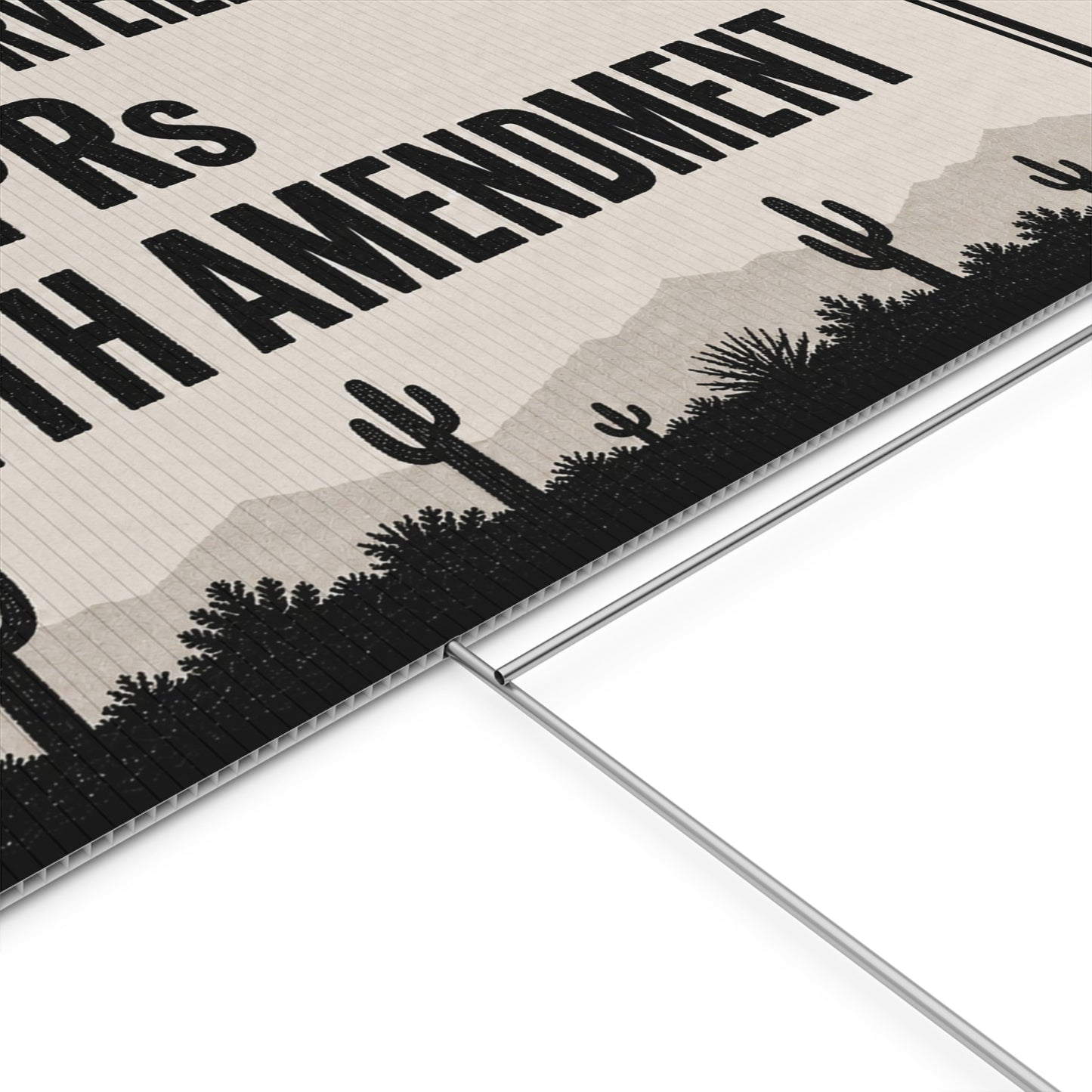 No Mass Surveillance Yard Sign 24x18 | Anti ALPR Camera Vintage Saguaro Print | 4th Amendment Lawn Sign w Stake