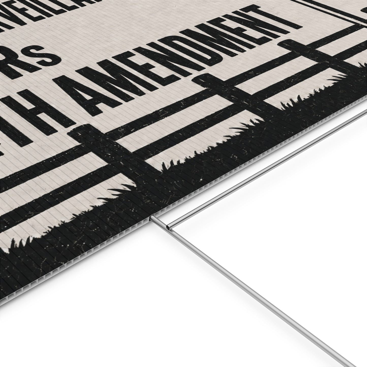 No Mass Surveillance Yard Sign 24x18 | Anti ALPR Camera Vintage Ranch Print | 4th Amendment Lawn Sign w Stake