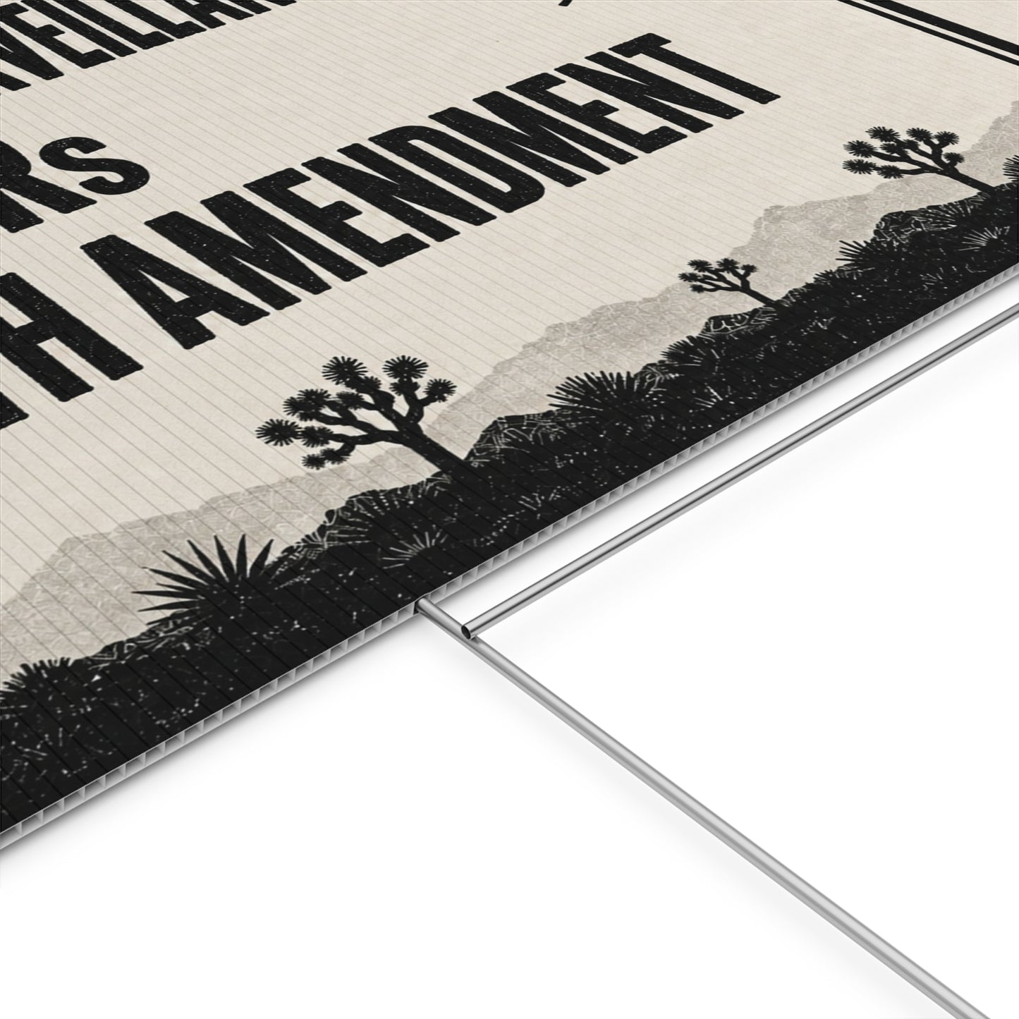 No Mass Surveillance Yard Sign 24x18 | Anti ALPR Camera Vintage Desert Print | 4th Amendment Lawn Sign w Stake